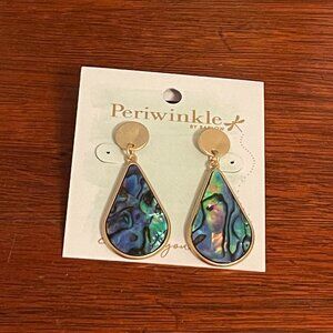 Coastal Grandma Paua / Abalone Shell Teardrop Dangle / Drop Earrings